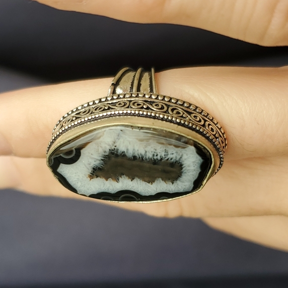 New Solar Agate 925 Silver Statement Ring. - Picture 9 of 14